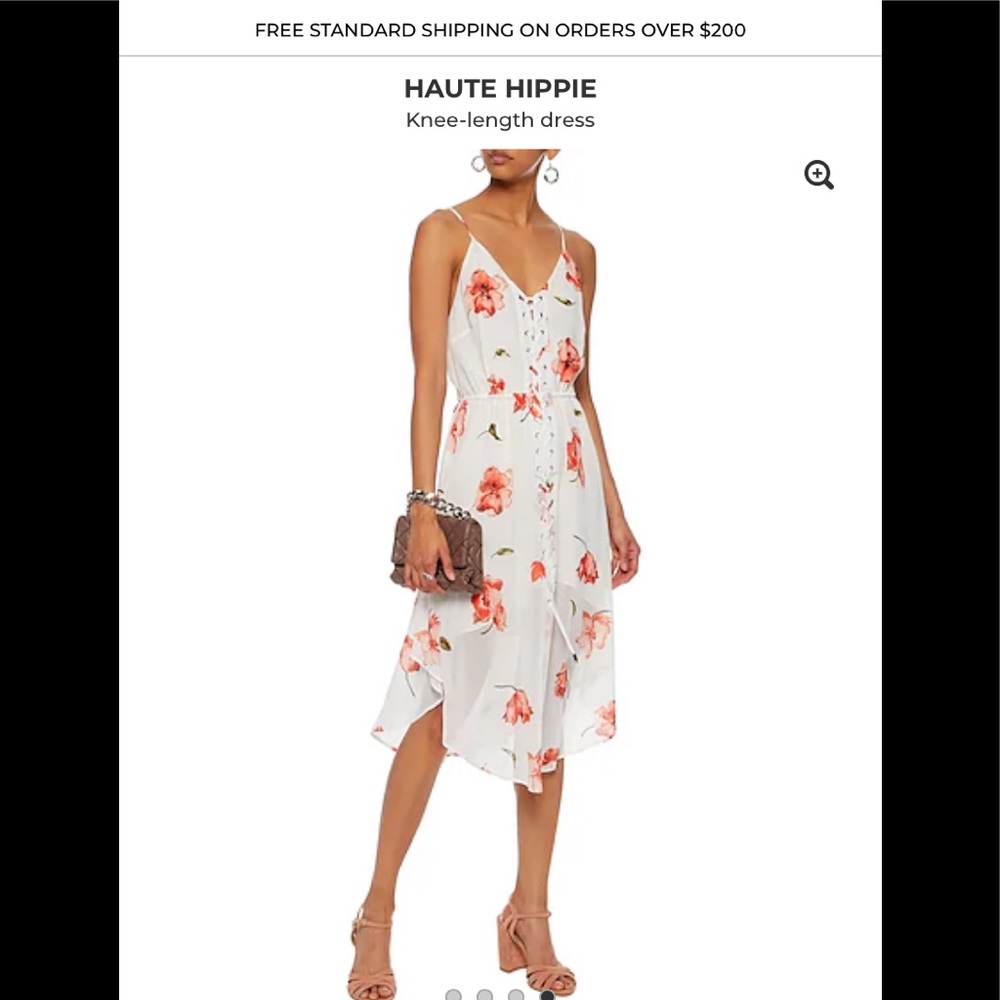 NWT Haute Hippie White SLEEVELESS FLORAL LACE UP S